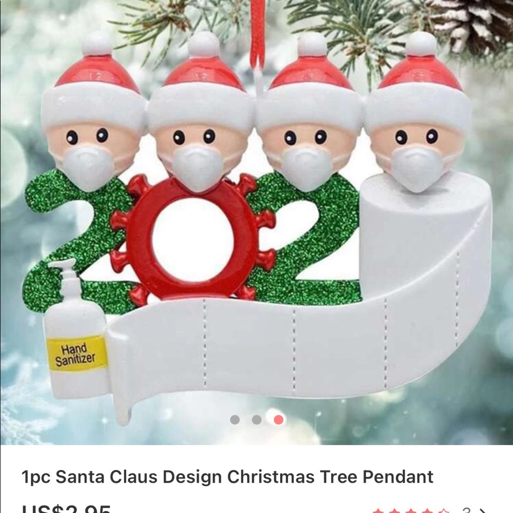 Santa Design Christmas Ornament, 4 family members - Picture 3 of 5